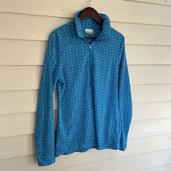 COLUMBIA Women Arctic Air 1/2  Zip Polar Ultralight Fleece Jacket, Geo Blue- S - Picture 5 of 6